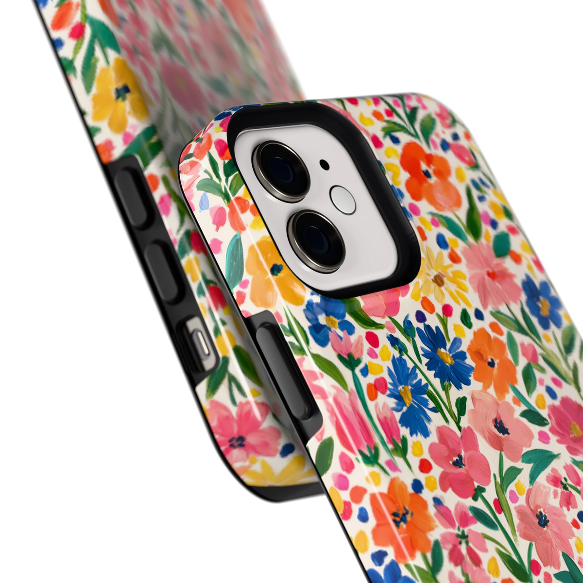 Geschilderd Bloemenveld hoesje voor iPhone 12, close-up