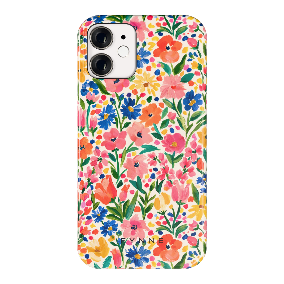 Geschilderd Bloemenveld hoesje voor iPhone 12 mini, achterkant