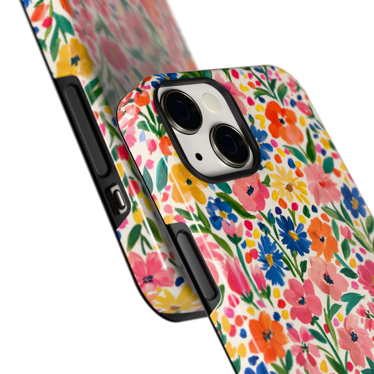 Geschilderd Bloemenveld hoesje voor iPhone 13, close-up