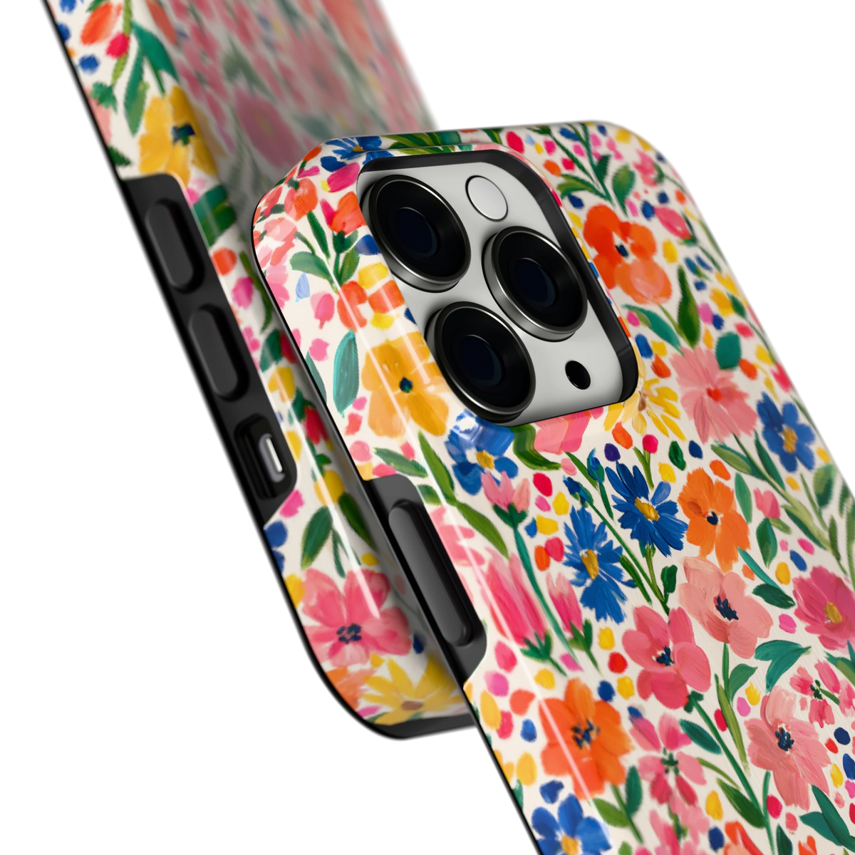 Geschilderd Bloemenveld hoesje voor iPhone 13 Pro, close-up