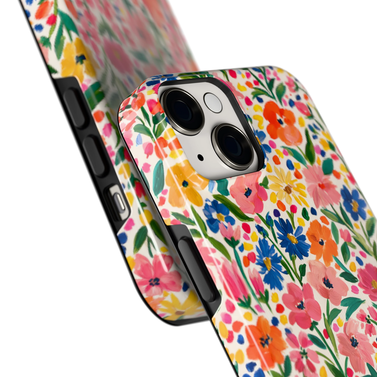 Geschilderd Bloemenveld hoesje voor iPhone 14, close-up