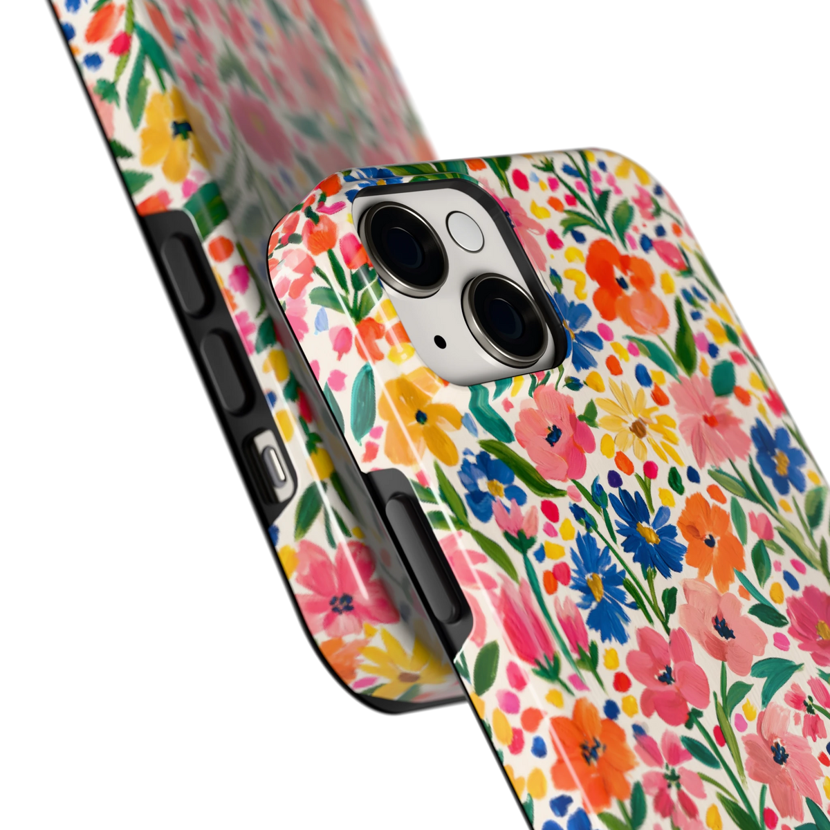Geschilderd Bloemenveld hoesje voor iPhone 14 Plus, close-up