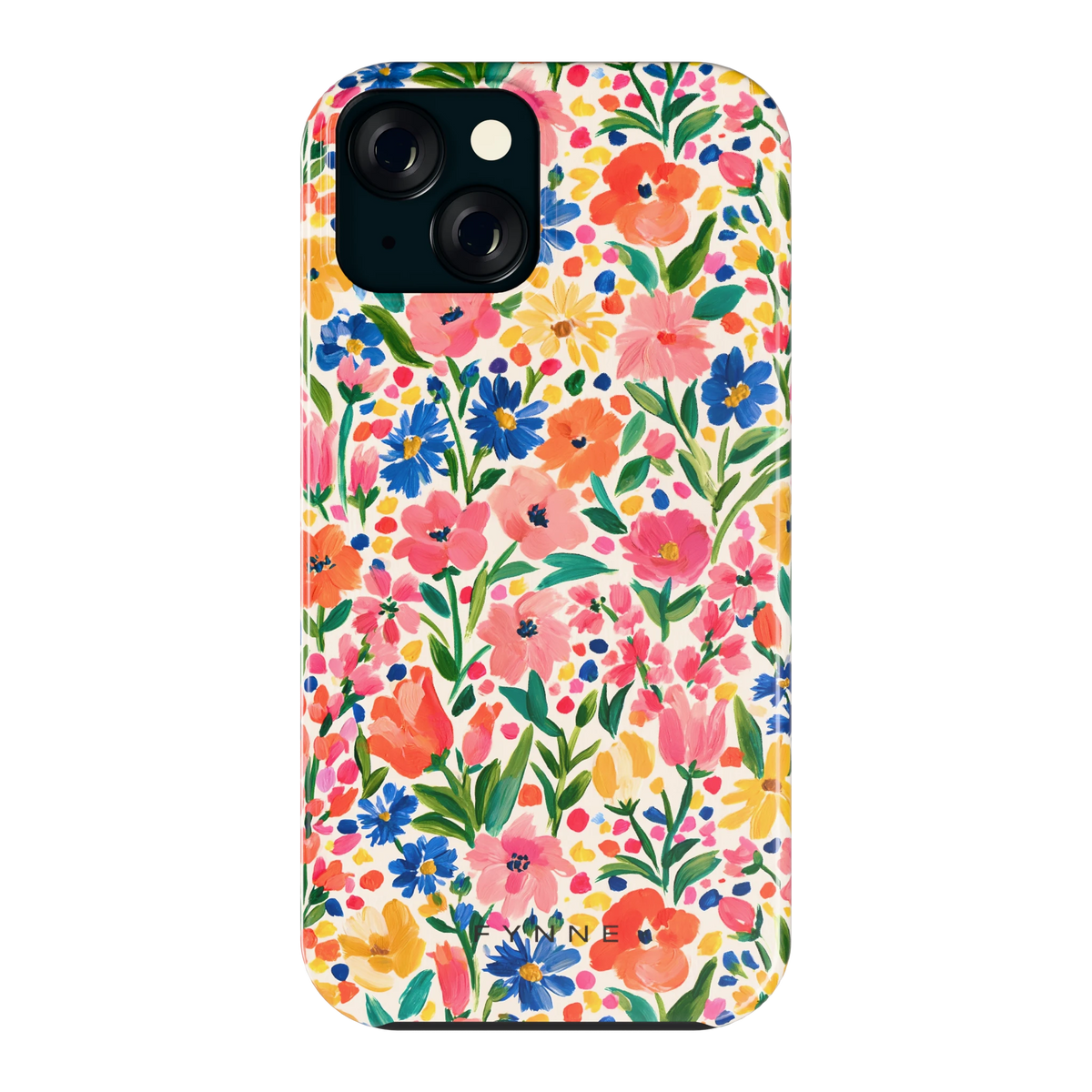 Geschilderd Bloemenveld hoesje voor iPhone 15, achterkant