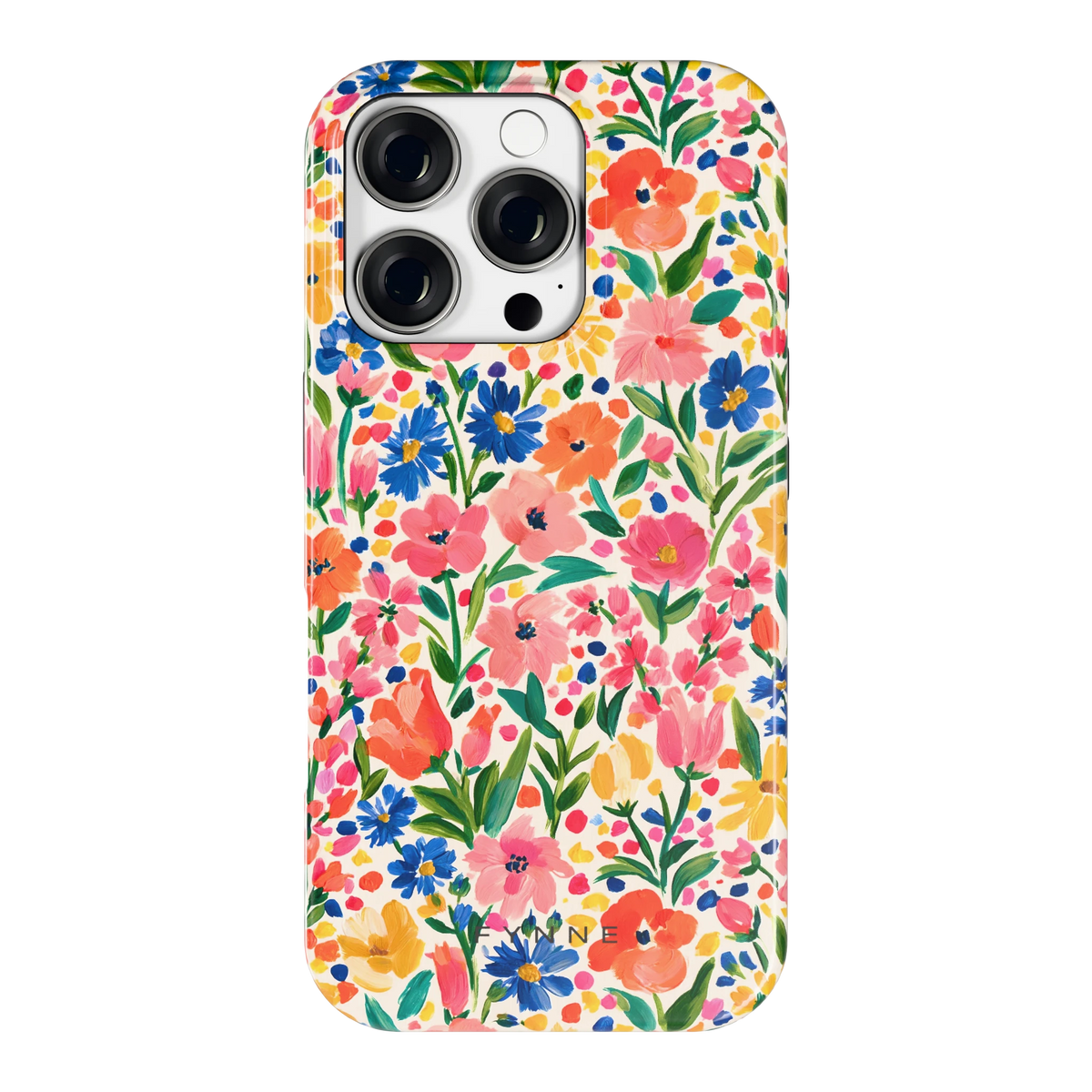 Geschilderd Bloemenveld hoesje voor iPhone 16 Pro, achterkant