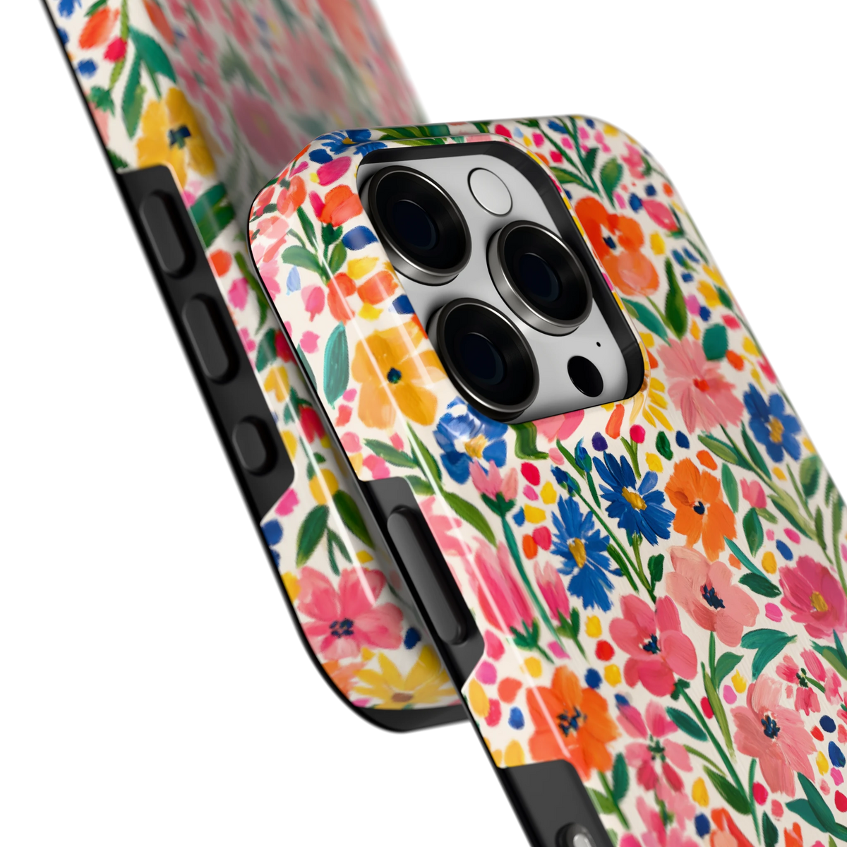 Geschilderd Bloemenveld hoesje voor iPhone 16 Pro, close-up