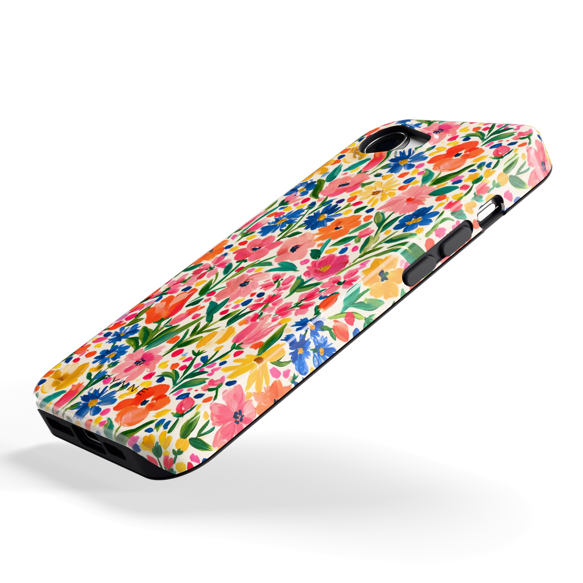 Geschilderd Bloemenveld hoesje voor iPhone 16e, schuin