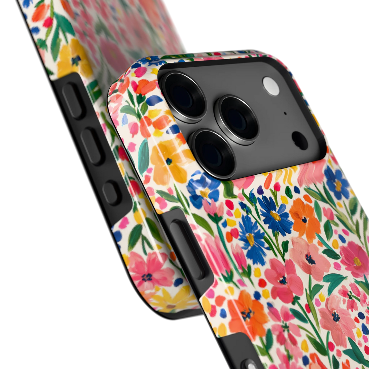 Geschilderd Bloemenveld hoesje voor iPhone 18 Pro, close-up
