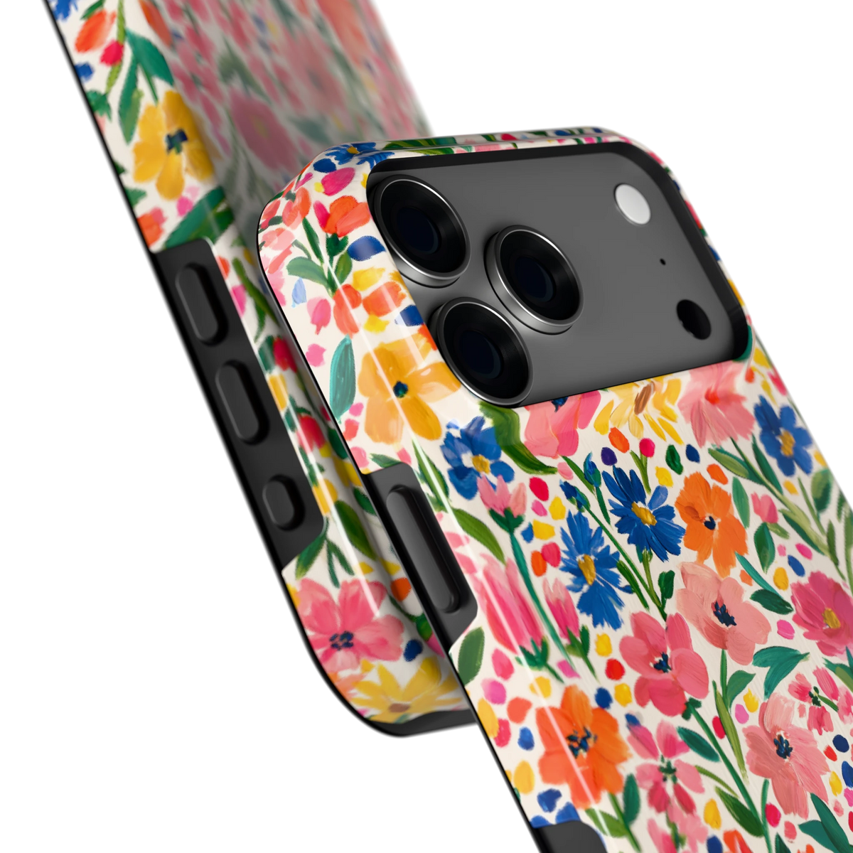 Geschilderd Bloemenveld hoesje voor iPhone 18 Pro Max, close-up