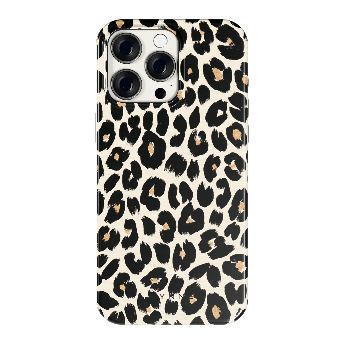 Geschilderde luipaard hoesje voor iPhone 15 Pro Max, achterkant