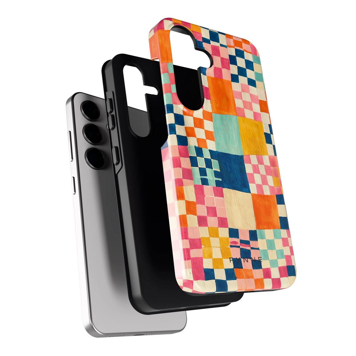 Geschilderd Patchwork hoesje voor Galaxy S24, los van de telefoon