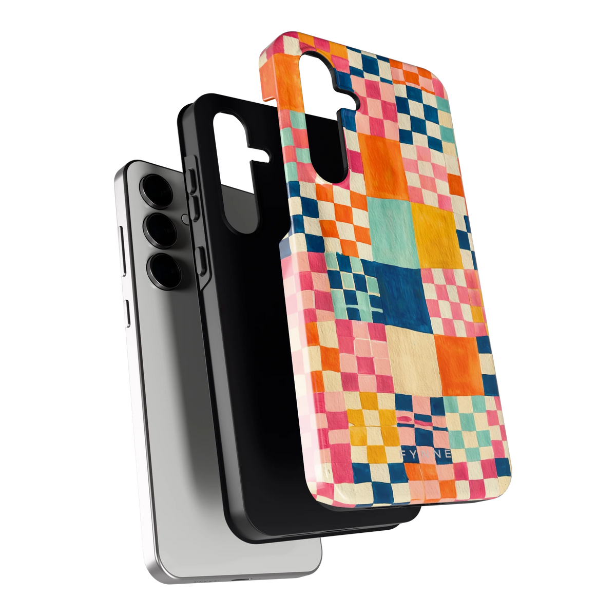 Geschilderd Patchwork hoesje voor Galaxy S24 FE, los van de telefoon