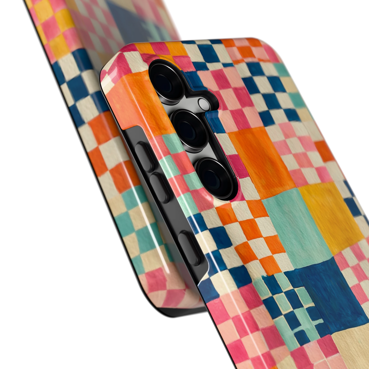 Geschilderd Patchwork hoesje voor Galaxy S24 FE, close-up