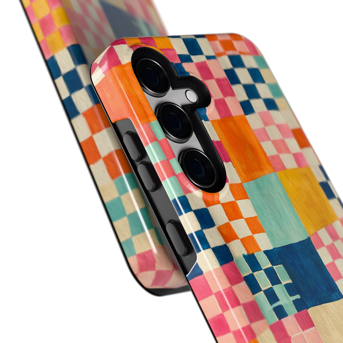 Geschilderd Patchwork hoesje voor Galaxy S24, close-up