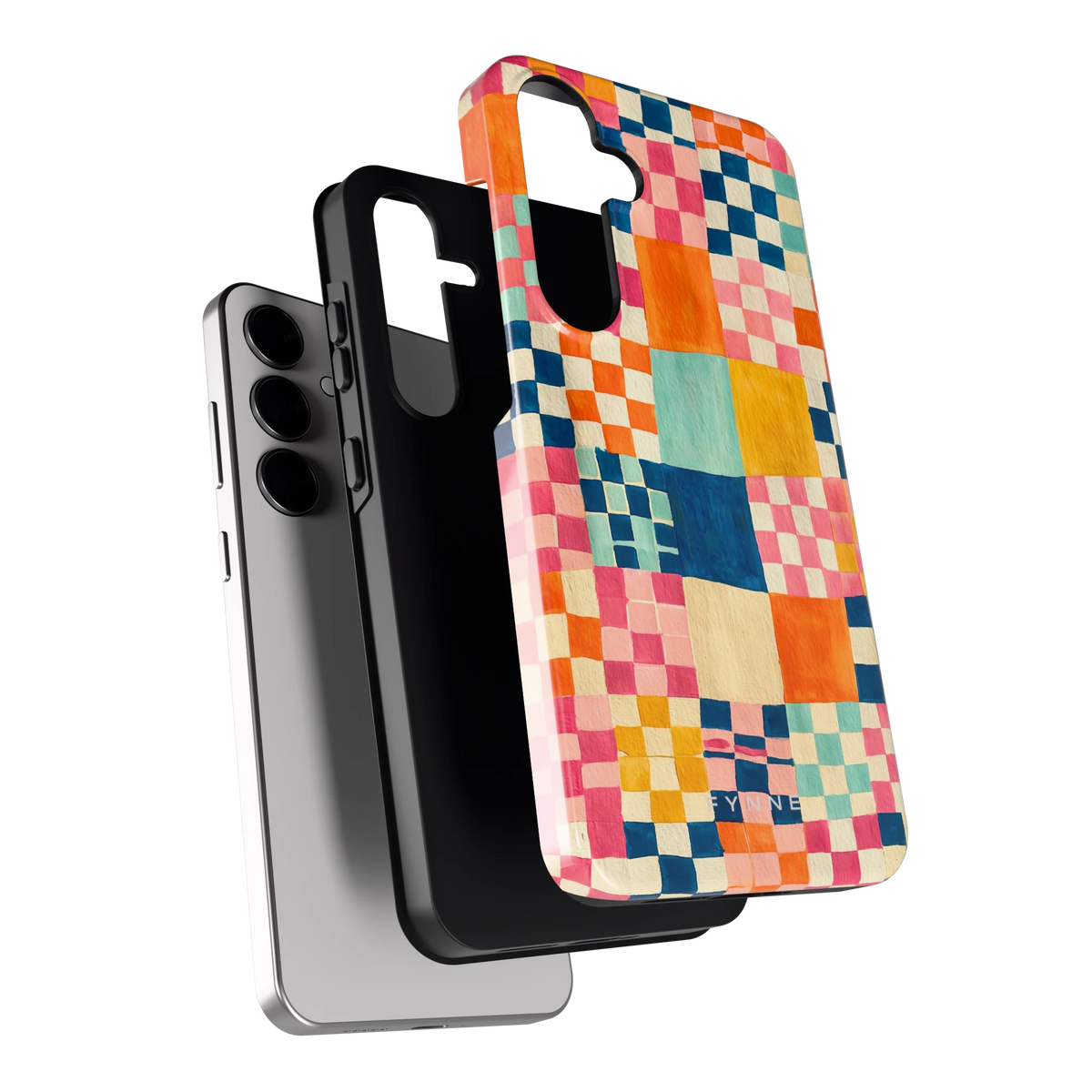 Geschilderd Patchwork hoesje voor Galaxy S24+, los van de telefoon