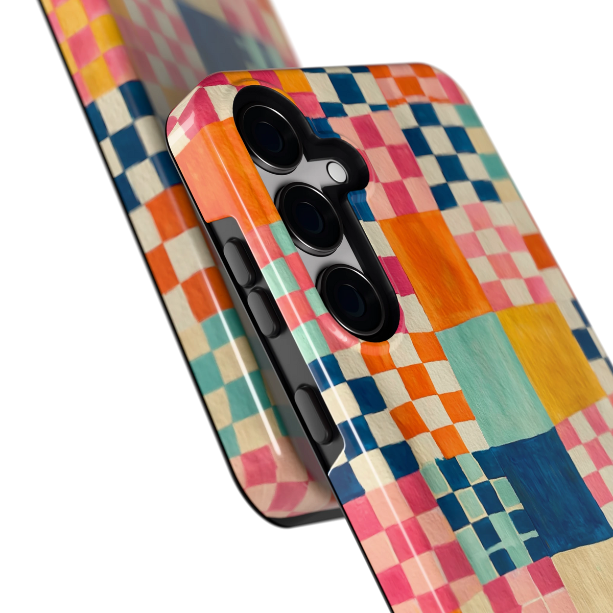 Geschilderd Patchwork hoesje voor Galaxy S24+, close-up
