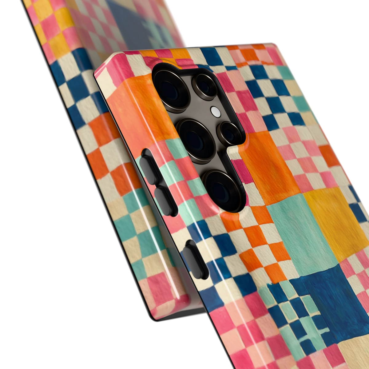 Geschilderd Patchwork hoesje voor Galaxy S24 Ultra, close-up