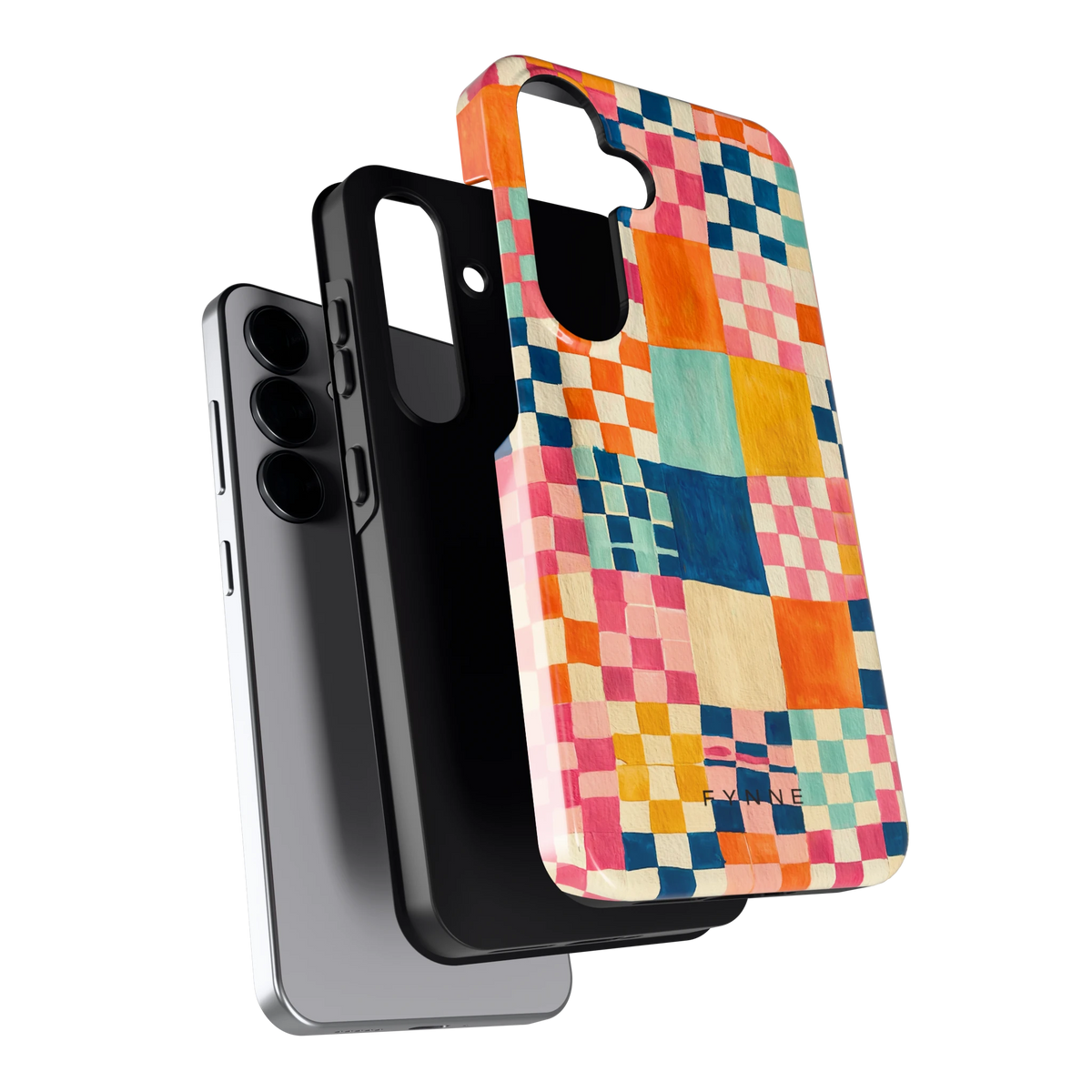 Geschilderd Patchwork hoesje voor Galaxy S25, los van de telefoon
