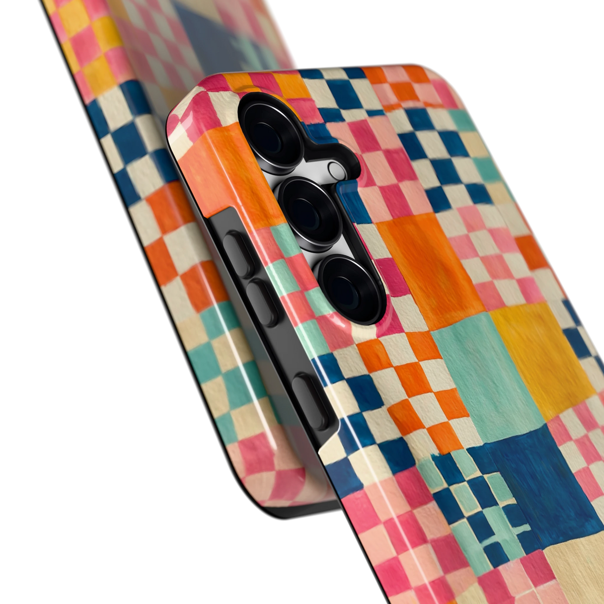 Geschilderd Patchwork hoesje voor Galaxy S25 FE, close-up