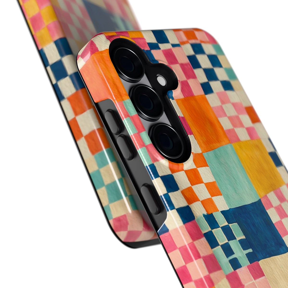 Geschilderd Patchwork hoesje voor Galaxy S25, close-up