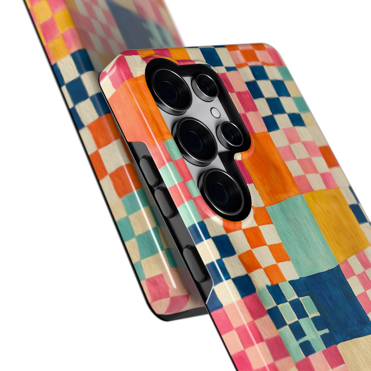 Geschilderd Patchwork hoesje voor Galaxy S25 Ultra, close-up