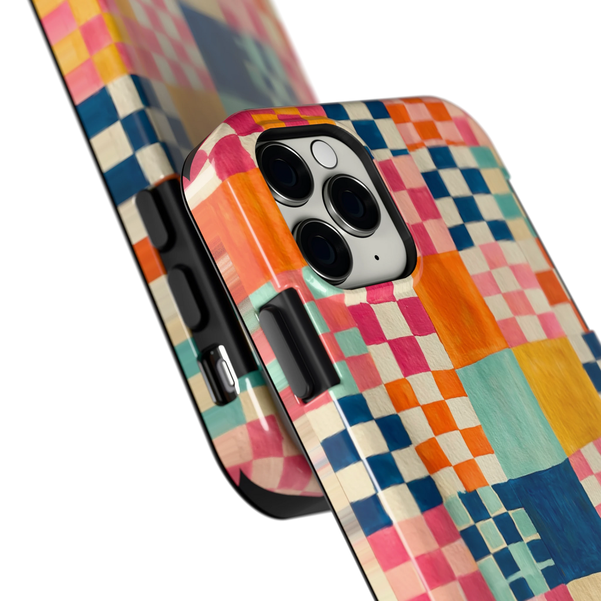 Geschilderd Patchwork hoesje voor iPhone 11 Pro, close-up