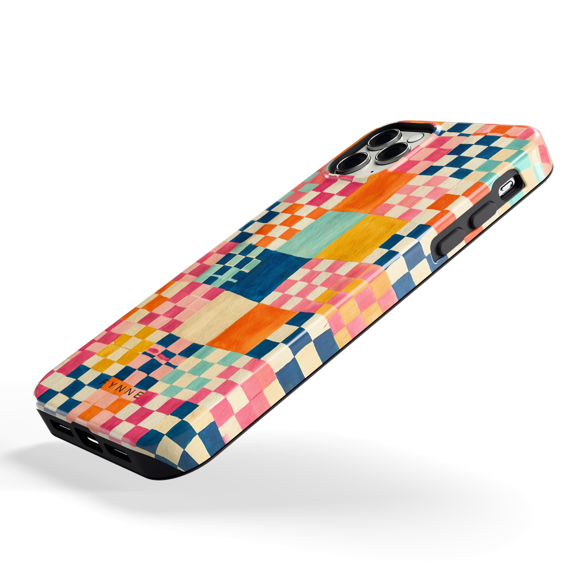 Geschilderd Patchwork hoesje voor iPhone 11 Pro Max, schuin