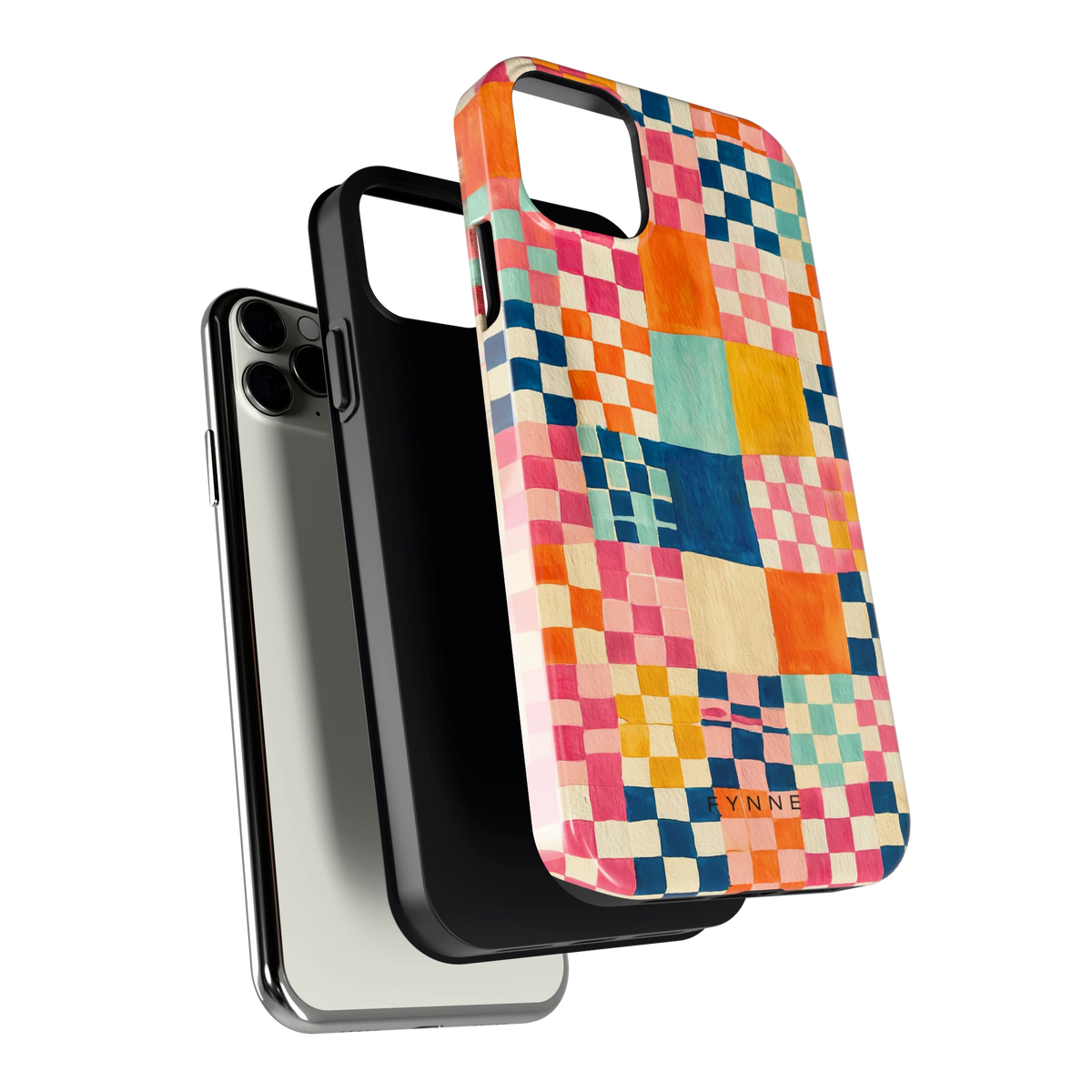Geschilderd Patchwork hoesje voor iPhone 11 Pro Max, los van de telefoon