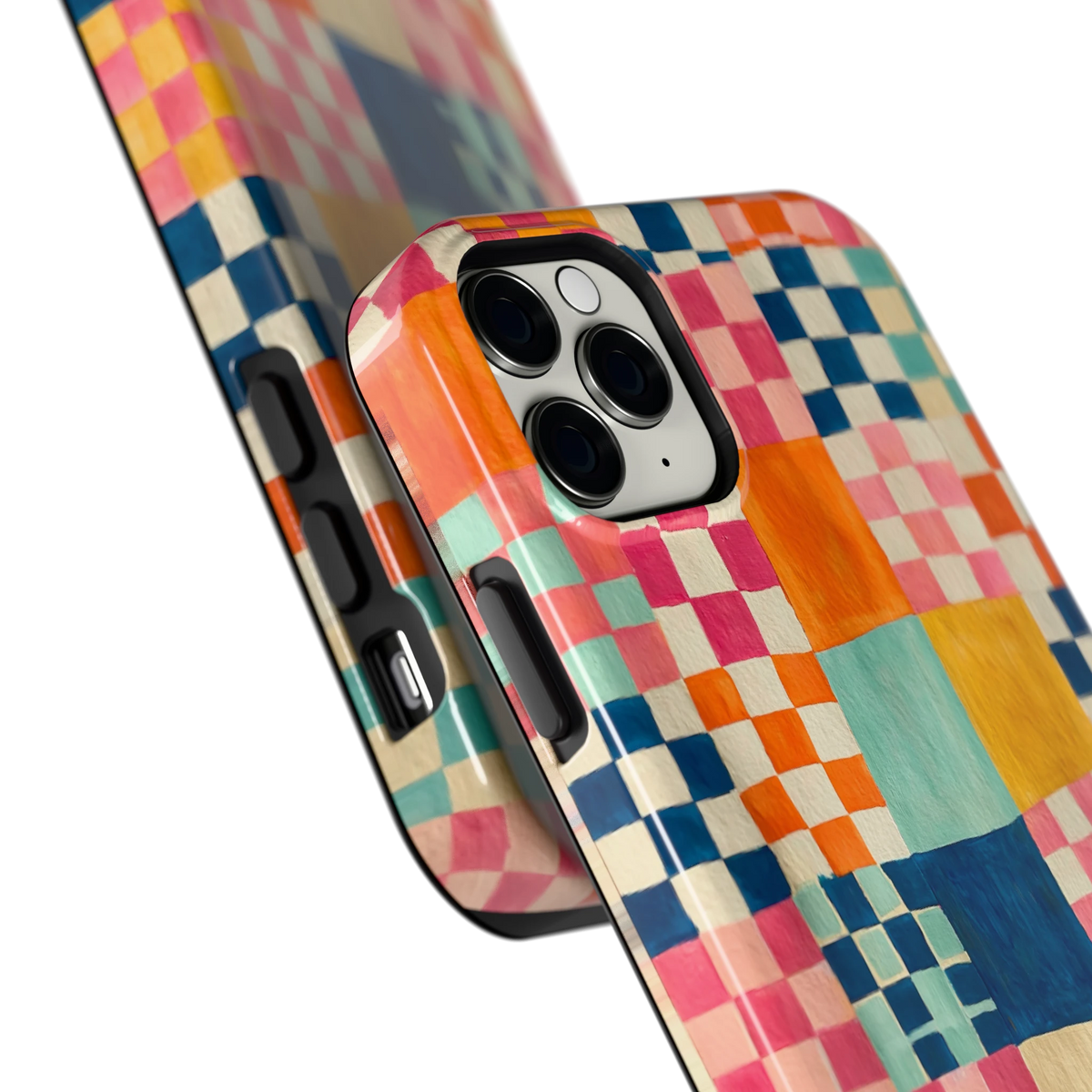 Geschilderd Patchwork hoesje voor iPhone 11 Pro Max, close-up