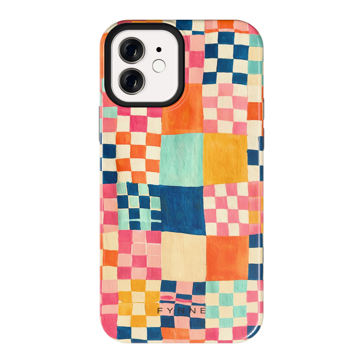 Geschilderd Patchwork hoesje voor iPhone 12, achterkant