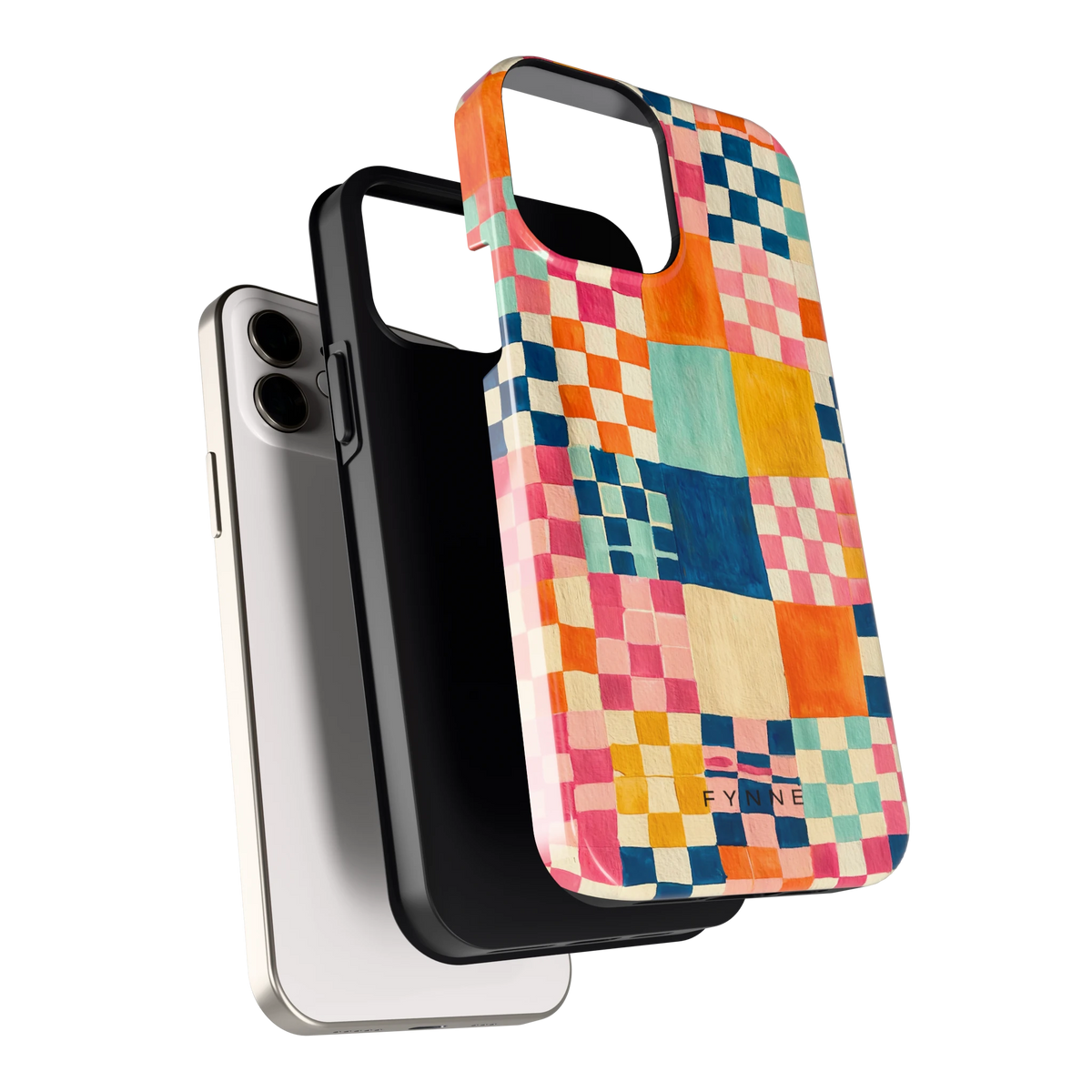 Geschilderd Patchwork hoesje voor iPhone 12, los van de telefoon