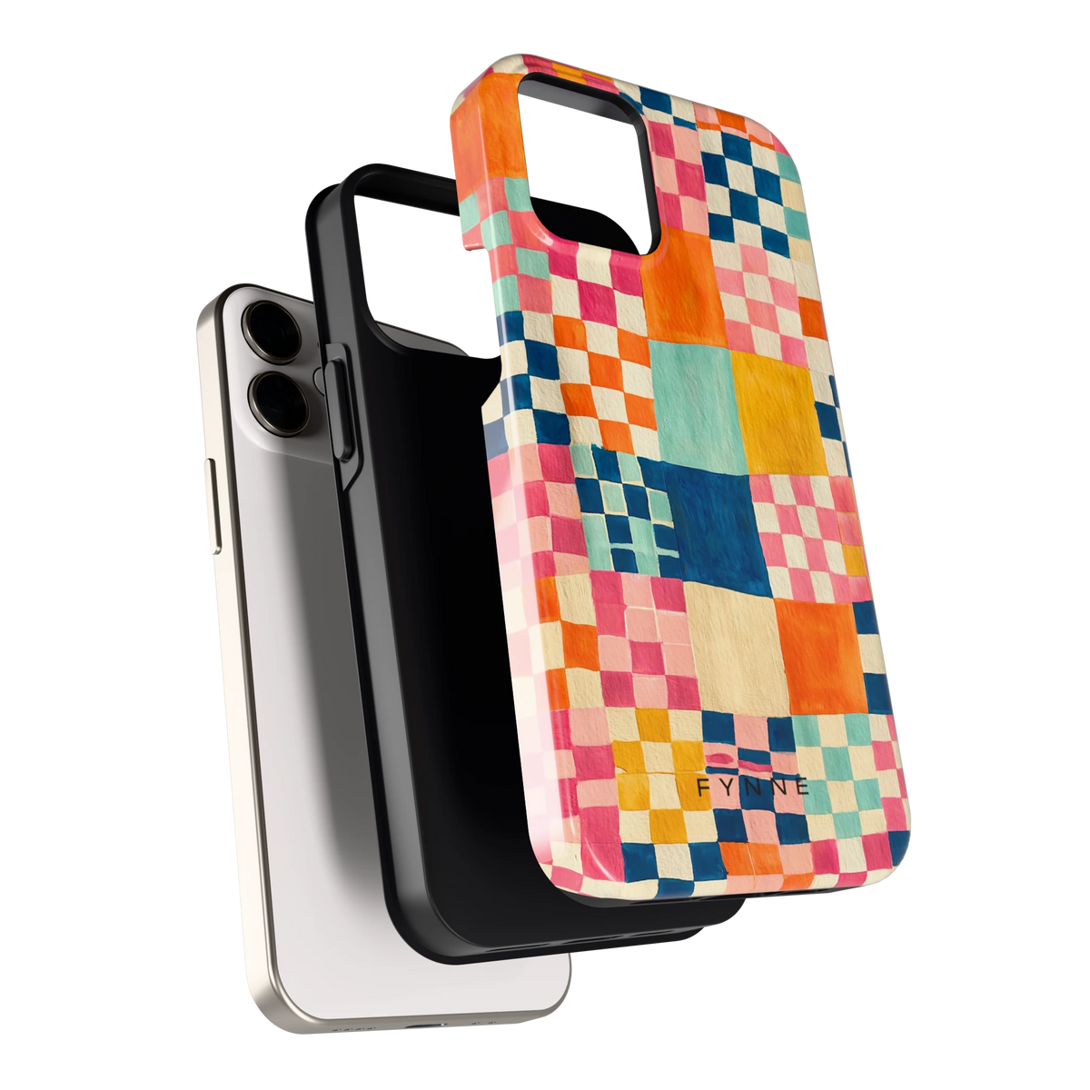 Geschilderd Patchwork hoesje voor iPhone 12 mini, los van de telefoon