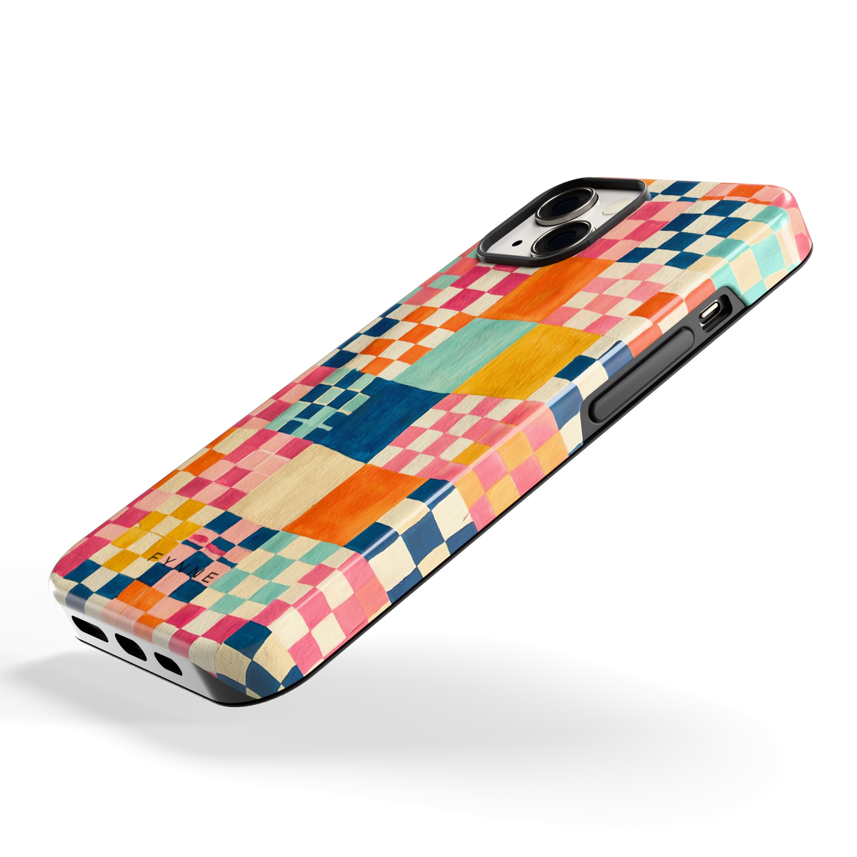 Geschilderd Patchwork hoesje voor iPhone 13, schuin