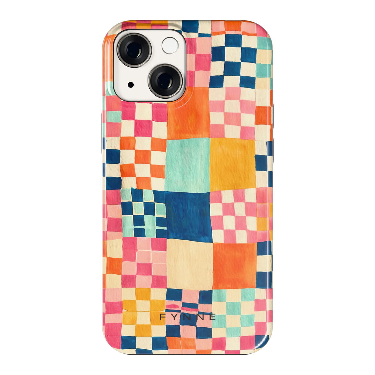 Geschilderd Patchwork hoesje voor iPhone 13 mini, achterkant