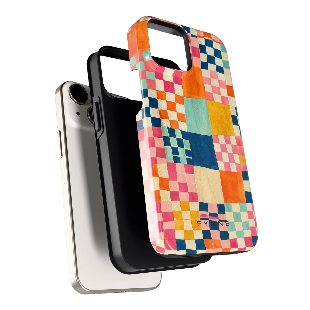 Geschilderd Patchwork hoesje voor iPhone 13 mini, los van de telefoon