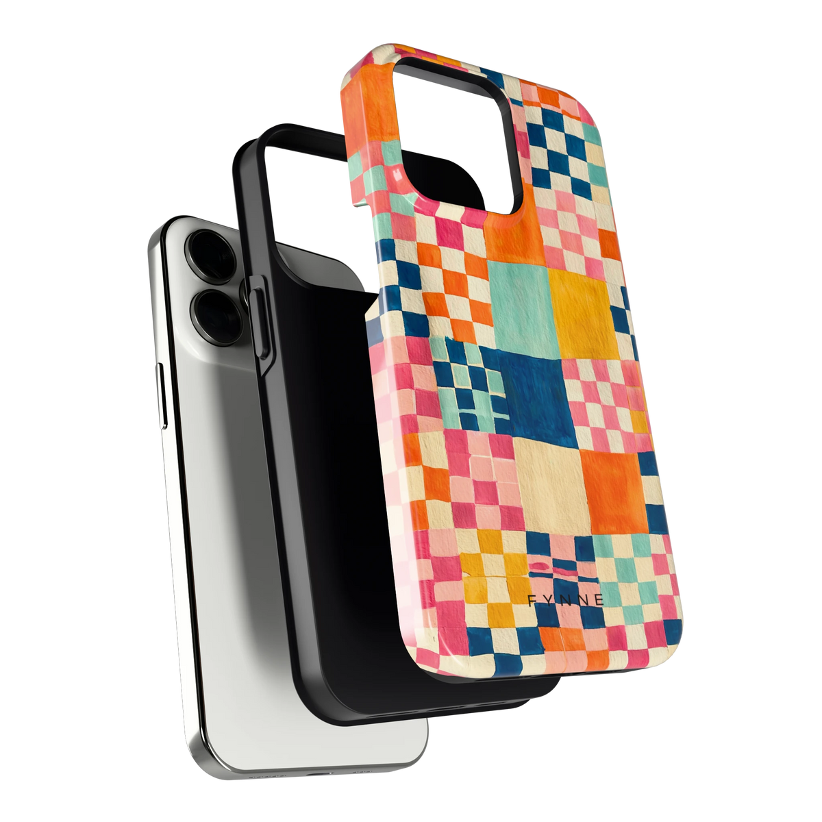 Geschilderd Patchwork hoesje voor iPhone 13 Pro, los van de telefoon