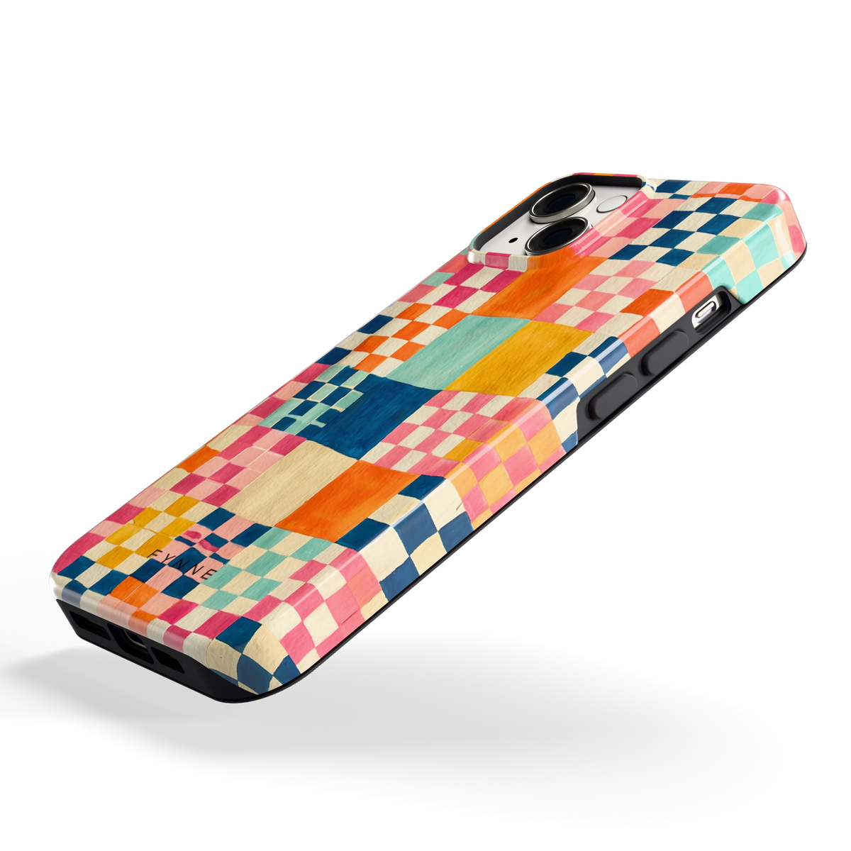 Geschilderd Patchwork hoesje voor iPhone 14, schuin