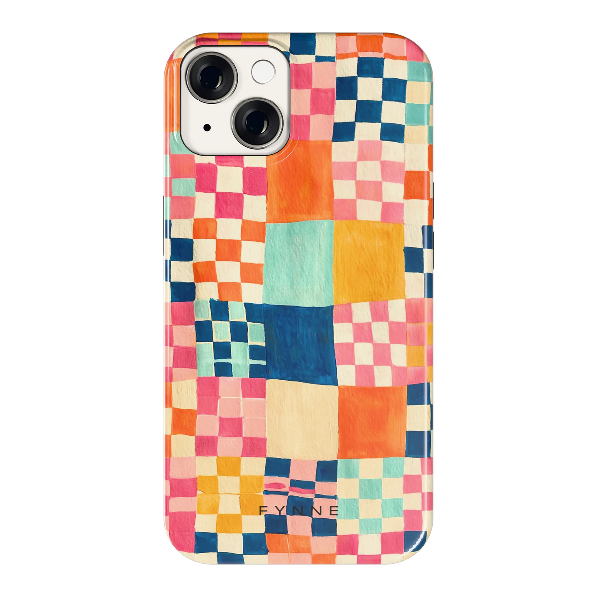 Geschilderd Patchwork hoesje voor iPhone 14, achterkant