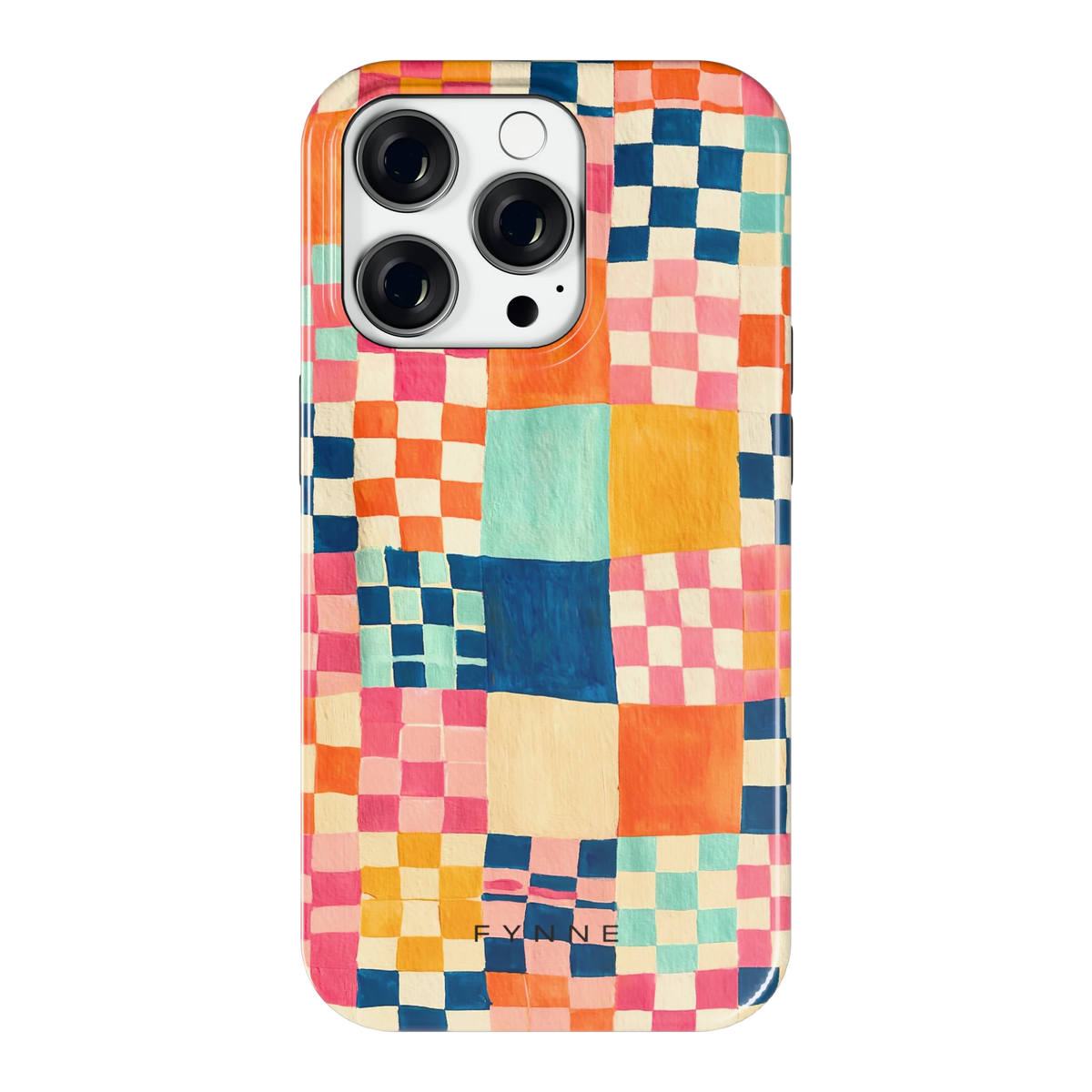 Geschilderd Patchwork hoesje voor iPhone 14 Pro, achterkant