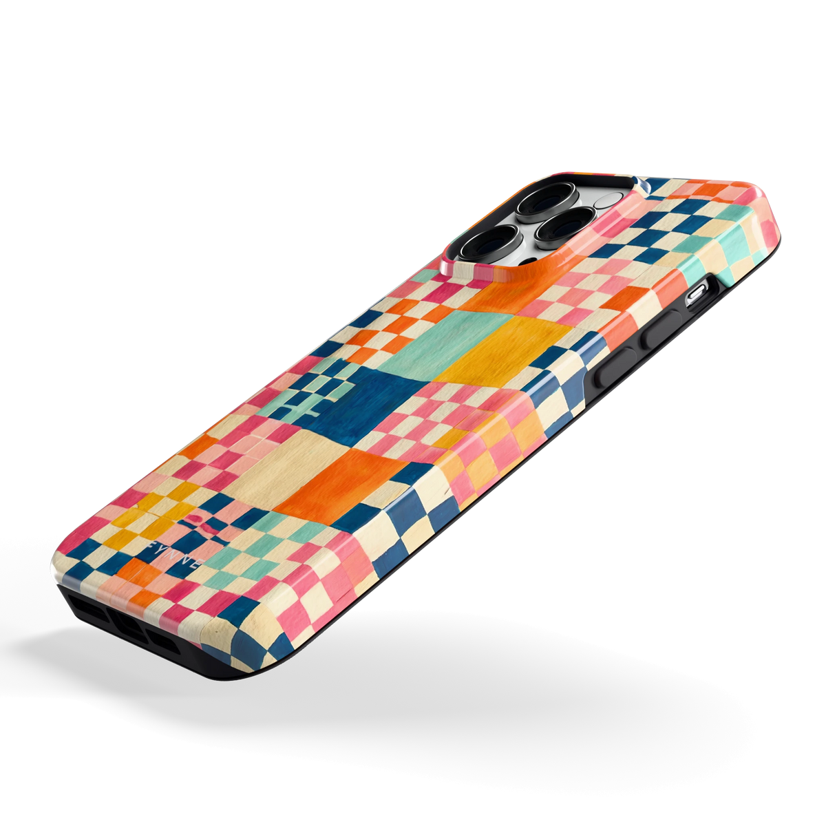 Geschilderd Patchwork hoesje voor iPhone 14 Pro Max, schuin