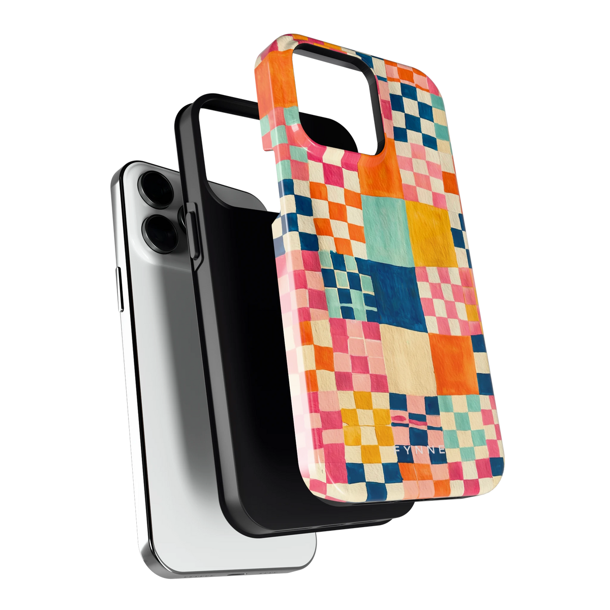 Geschilderd Patchwork hoesje voor iPhone 14 Pro Max, los van de telefoon