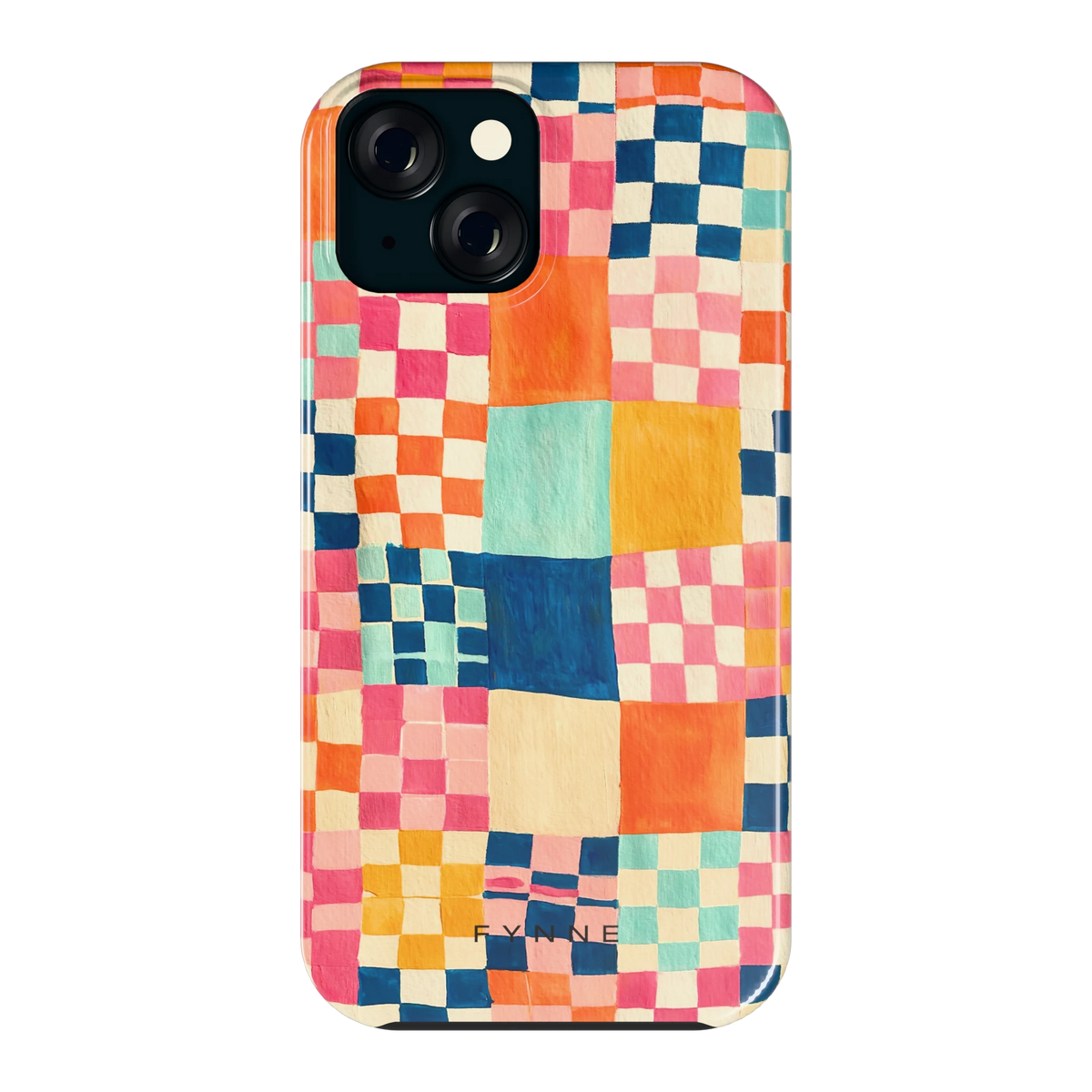 Geschilderd Patchwork hoesje voor iPhone 15, achterkant