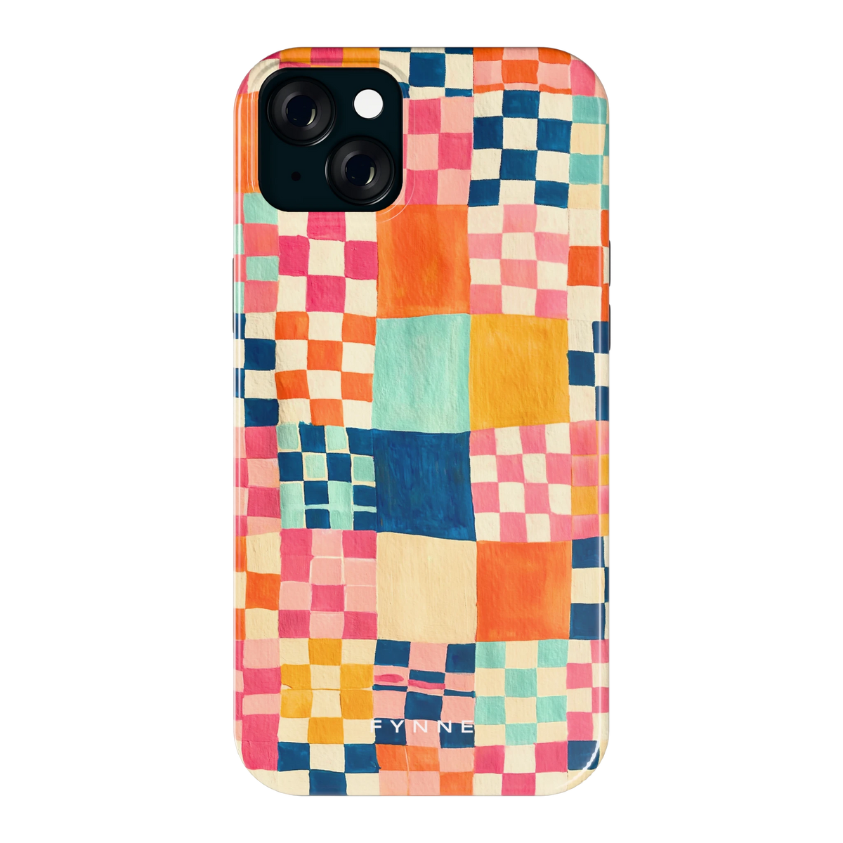 Geschilderd Patchwork hoesje voor iPhone 15 Plus, achterkant
