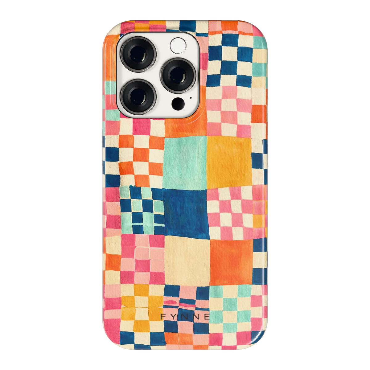 Geschilderd Patchwork hoesje voor iPhone 15 Pro, achterkant