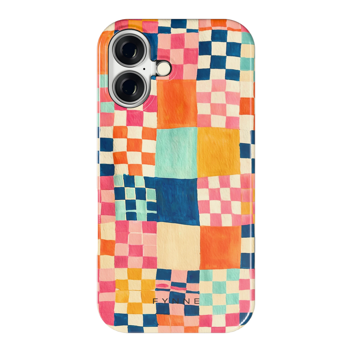 Geschilderd Patchwork hoesje voor iPhone 16, achterkant