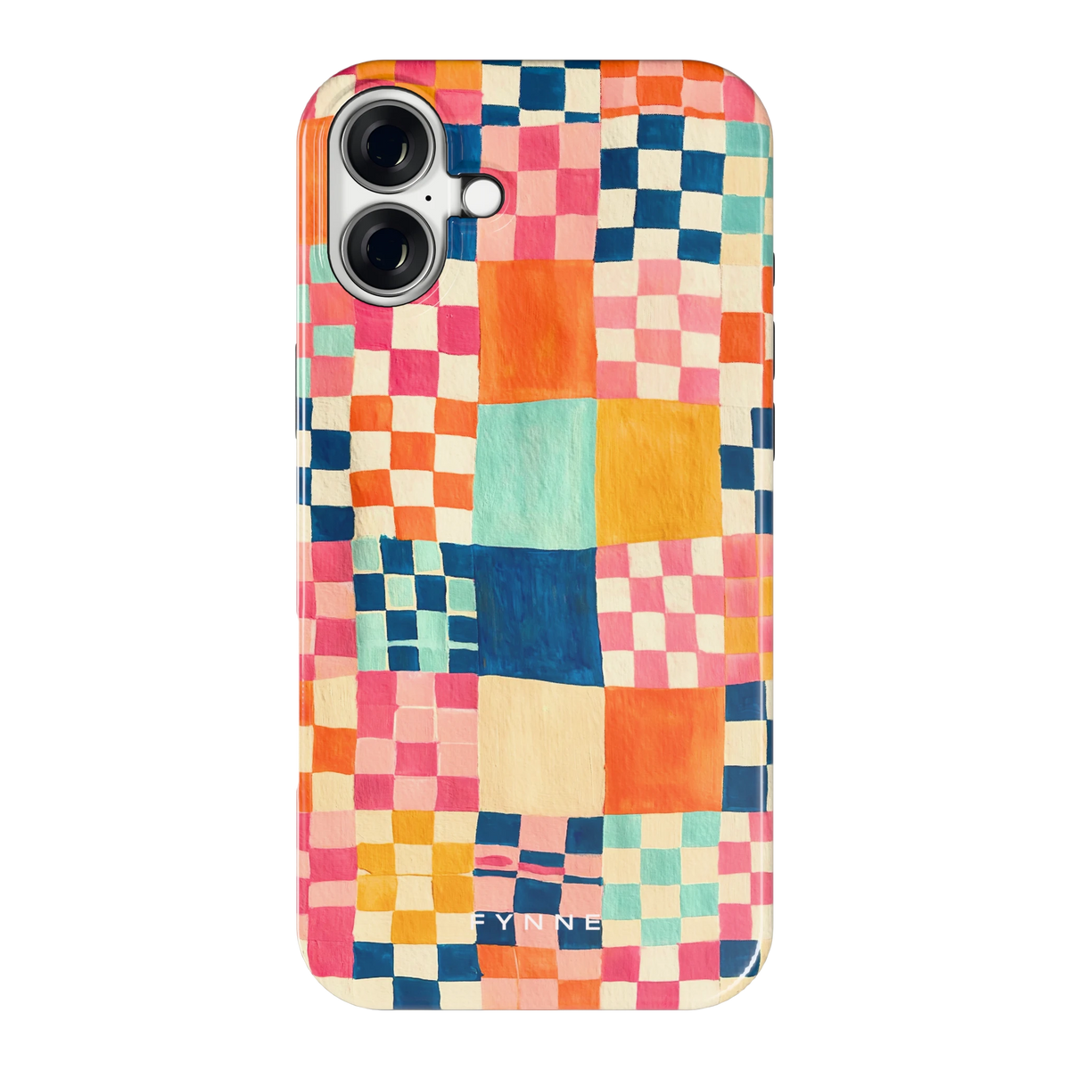 Geschilderd Patchwork hoesje voor iPhone 16 Plus, achterkant