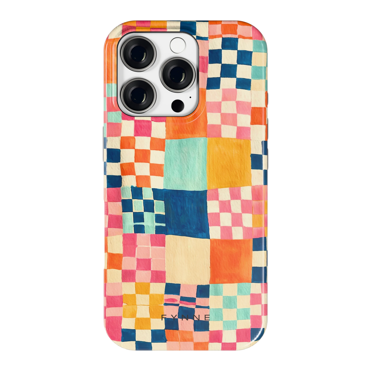 Geschilderd Patchwork hoesje voor iPhone 16 Pro, achterkant