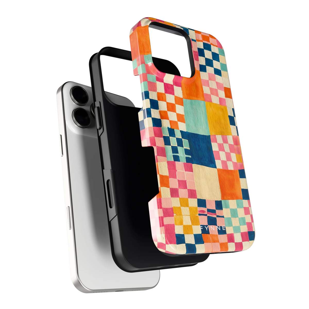 Geschilderd Patchwork hoesje voor iPhone 16 Pro Max, los van de telefoon