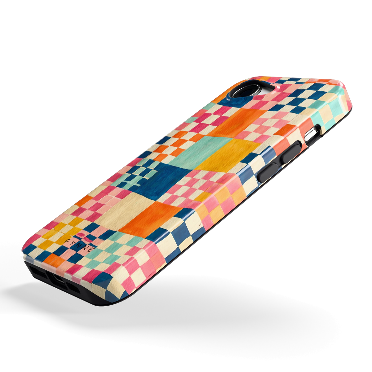 Geschilderd Patchwork hoesje voor iPhone 16e, schuin