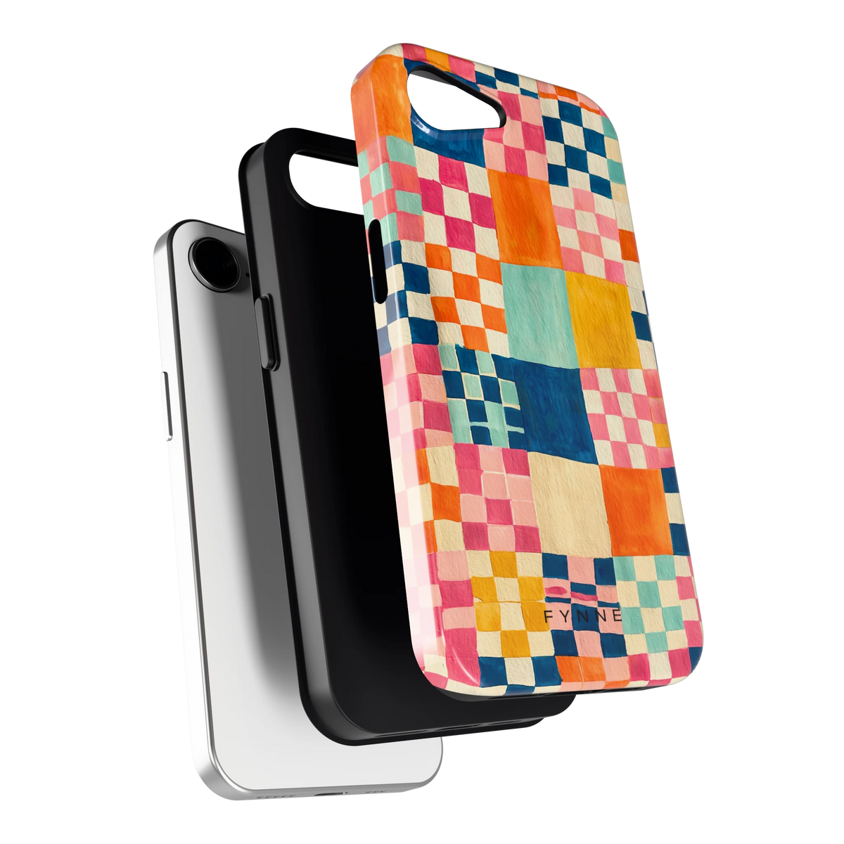 Geschilderd Patchwork hoesje voor iPhone 16e, los van de telefoon