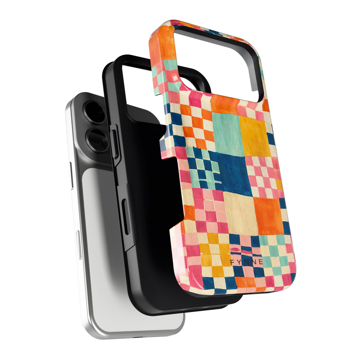 Geschilderd Patchwork hoesje voor iPhone 17 Pro, los van de telefoon